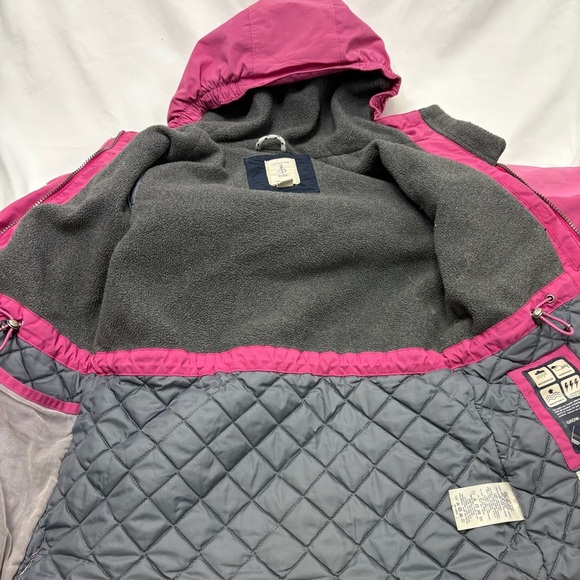 Lands End Girls Small 7-8 Pink Squall Winter Jacket Parka Coat Fleece Insulated - Picture 7 of 9